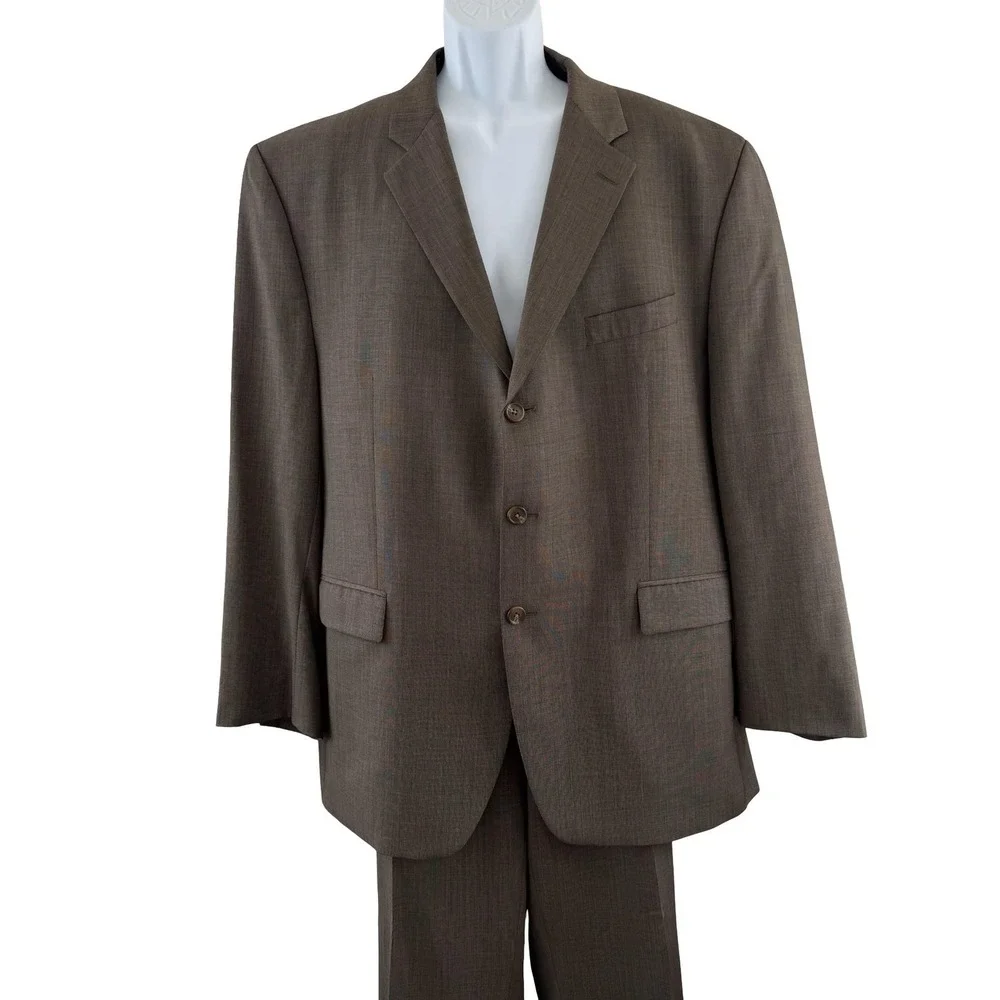 Vintage Chaps Ralph Lauren 2 Piece Suit Mens 46 Brown Wool 40x29 Canada 90s